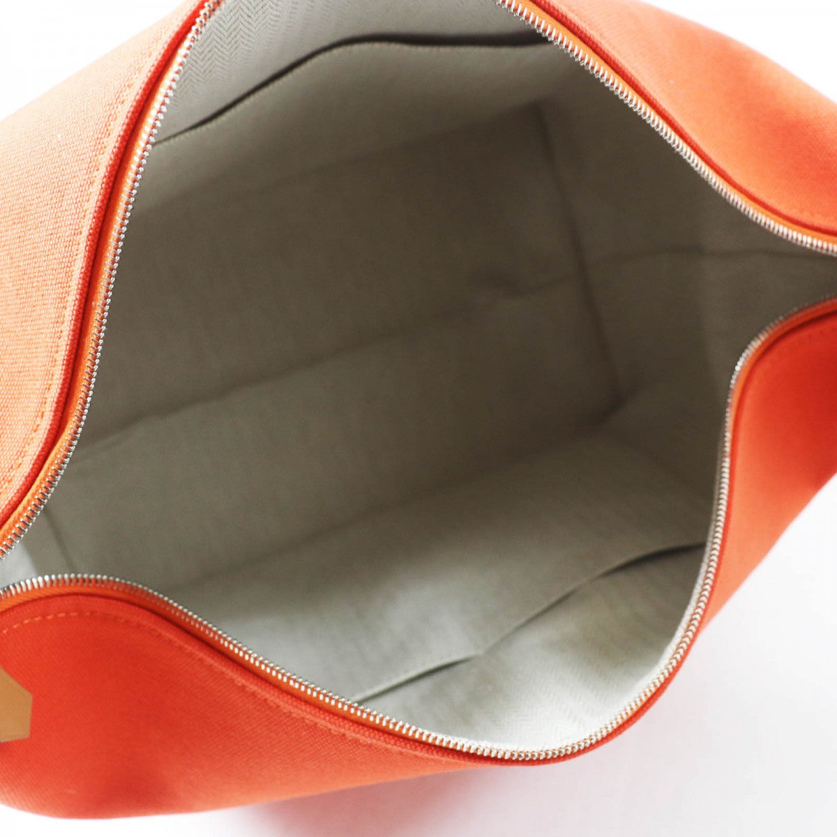 HERMES Handbag cotton orange fu Brid A Black GM