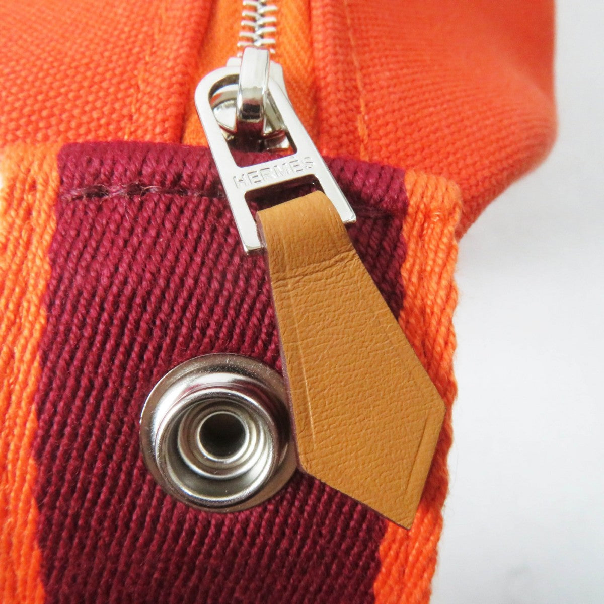HERMES Handbag cotton orange fu Brid A Black GM
