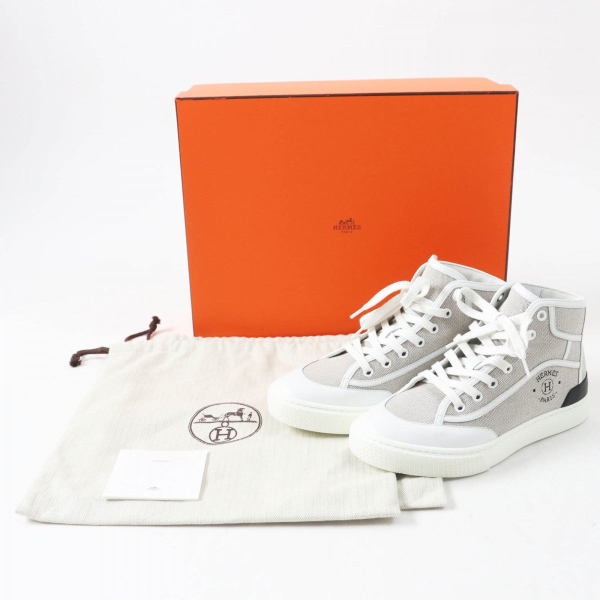 HERMES High cut sneakers 231028Z Tower ash gray GET UP 37.5