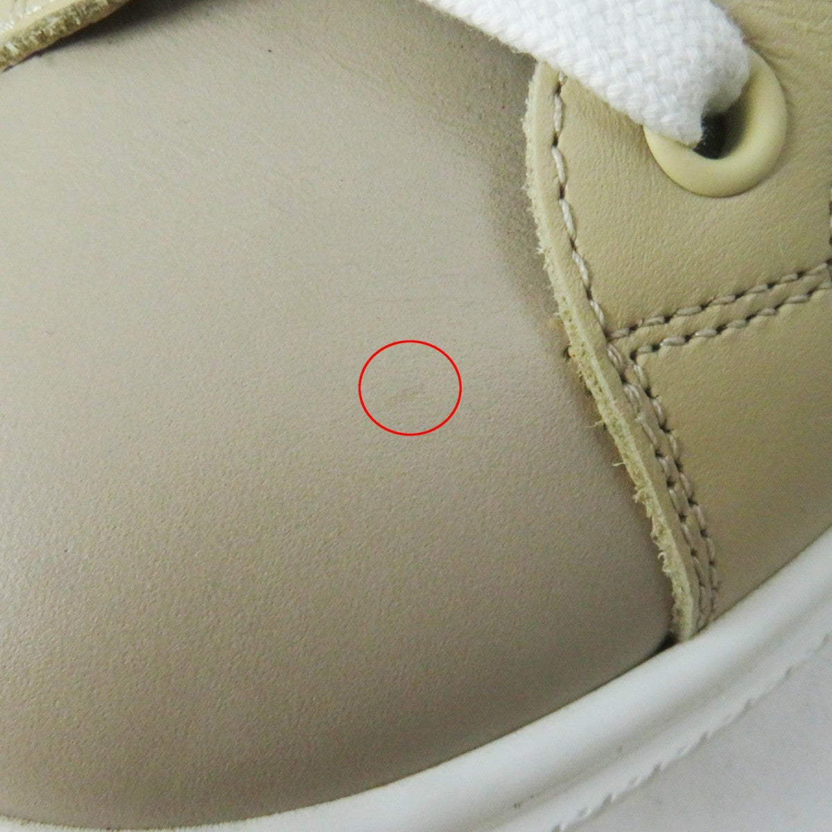 HERMES High cut sneakers leather White beige Daydream 35.5