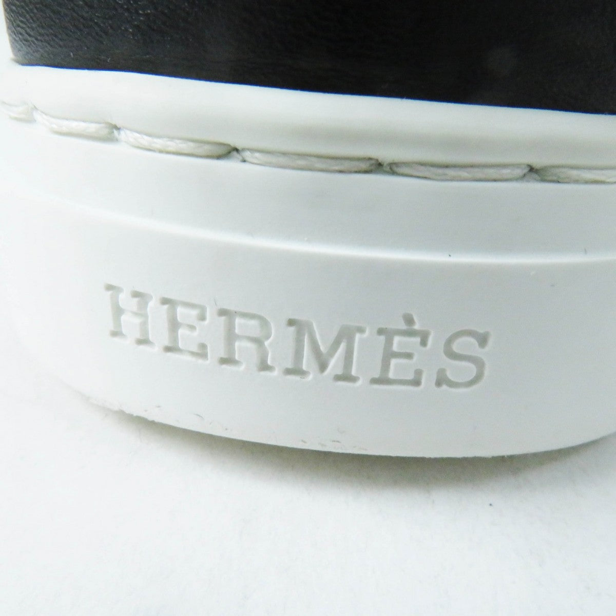 HERMES sneakers leather Black White Day 36