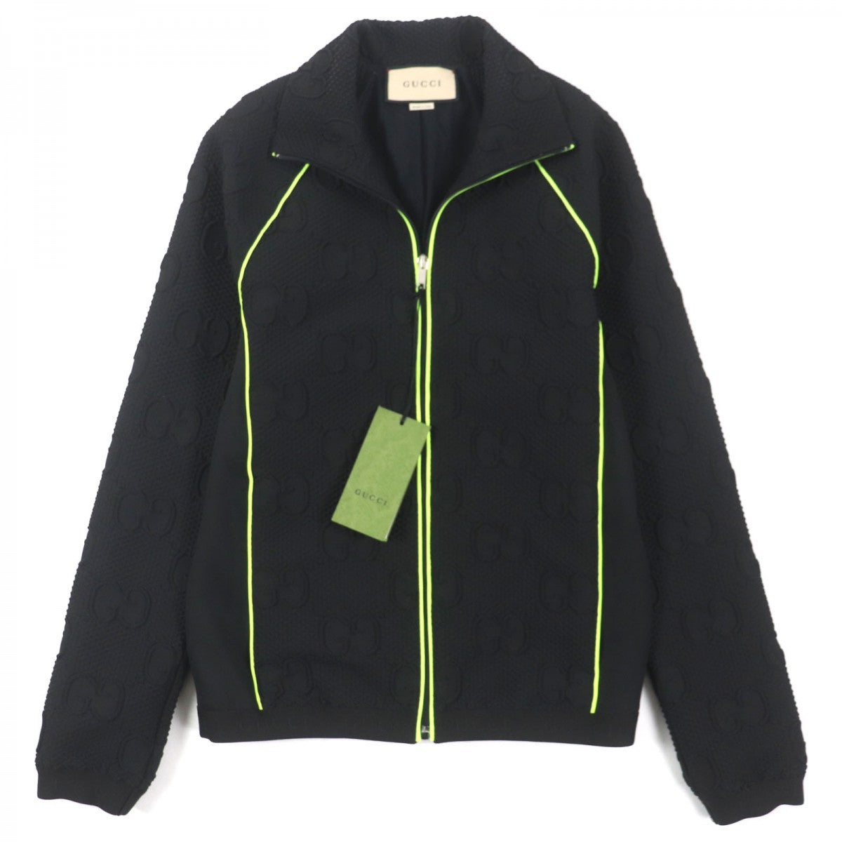 GUCCI Track jacket 724491 polyester Black Lime S