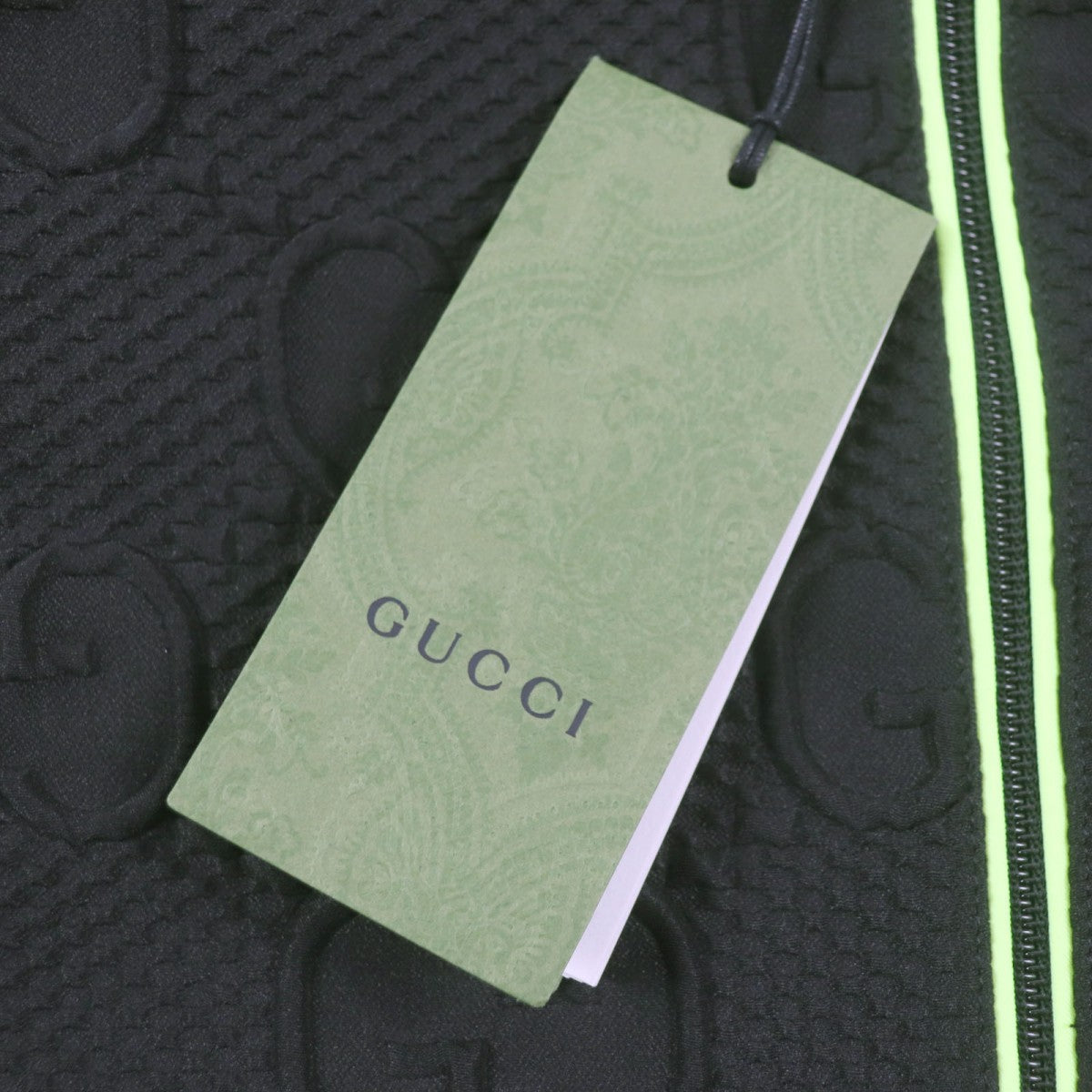 GUCCI Track jacket 724491 polyester Black Lime S