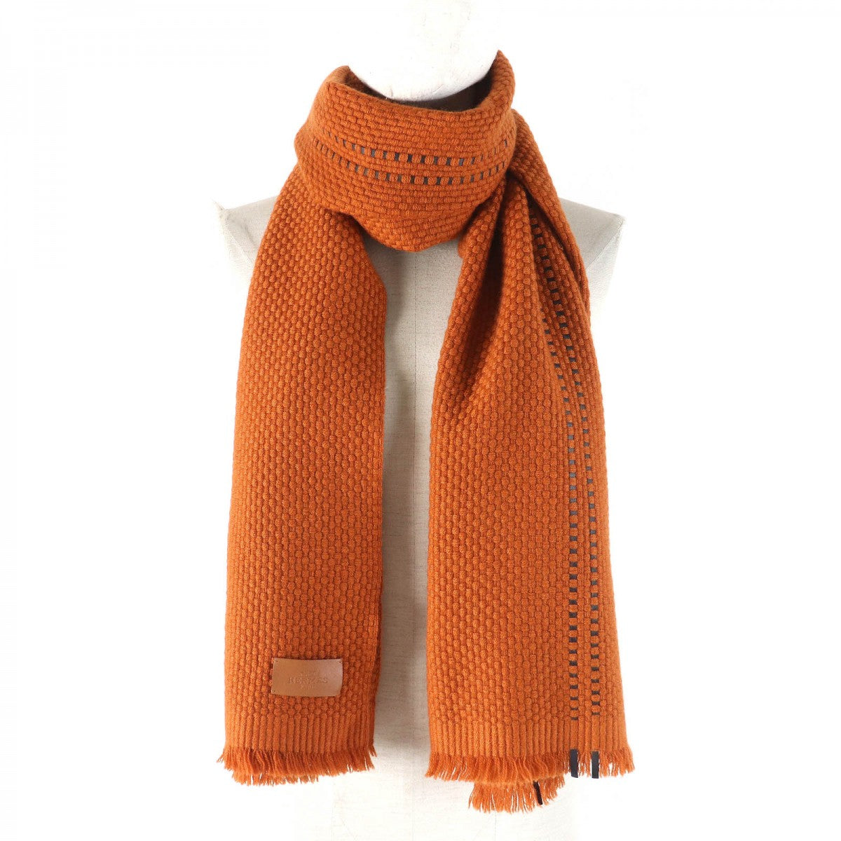 HERMES Scarf cashmere Brown