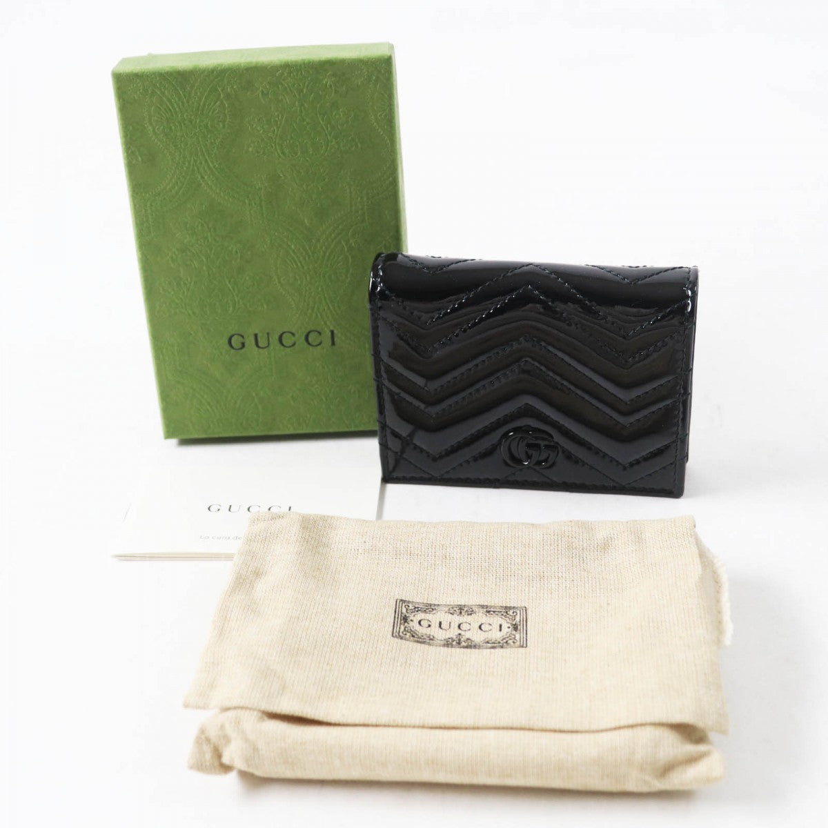 GUCCI Bifold Wallet 466492 Patent leather black