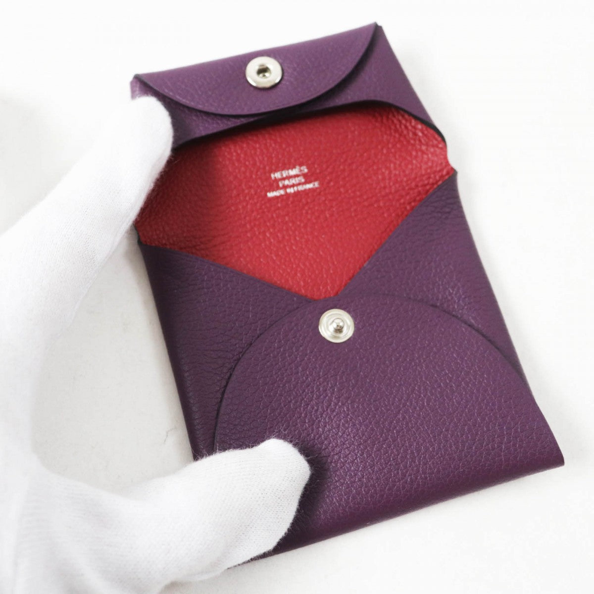 HERMES Coin case Evercolor purple BASTIA VERSO Bastia Verso