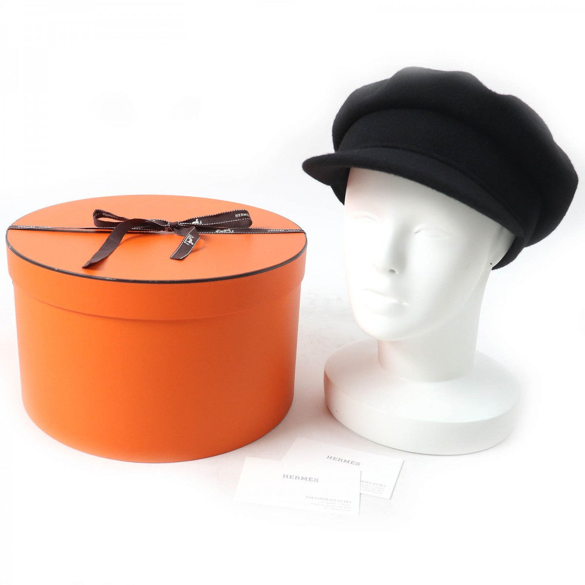 HERMES Casquette cashmere black 58