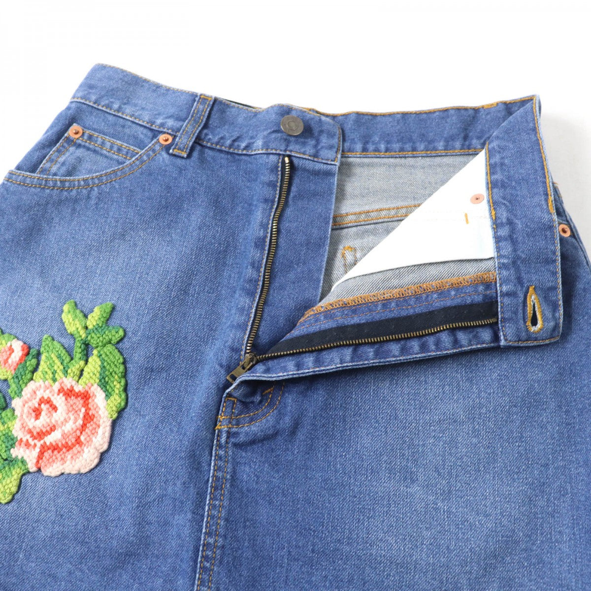GUCCI Mini skirt 456973 cotton Indigo 42