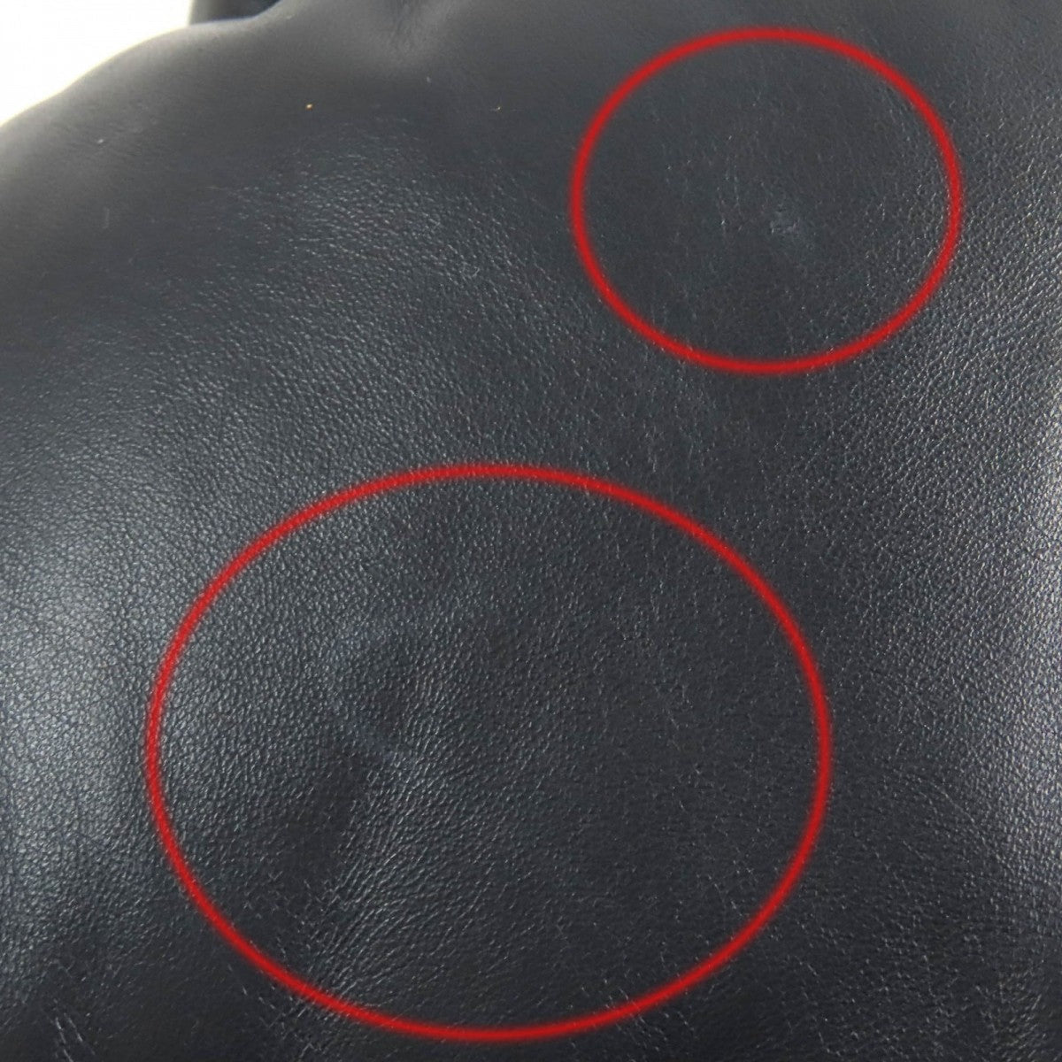 HERMES Down jacket Sheep leather Dark navy 54