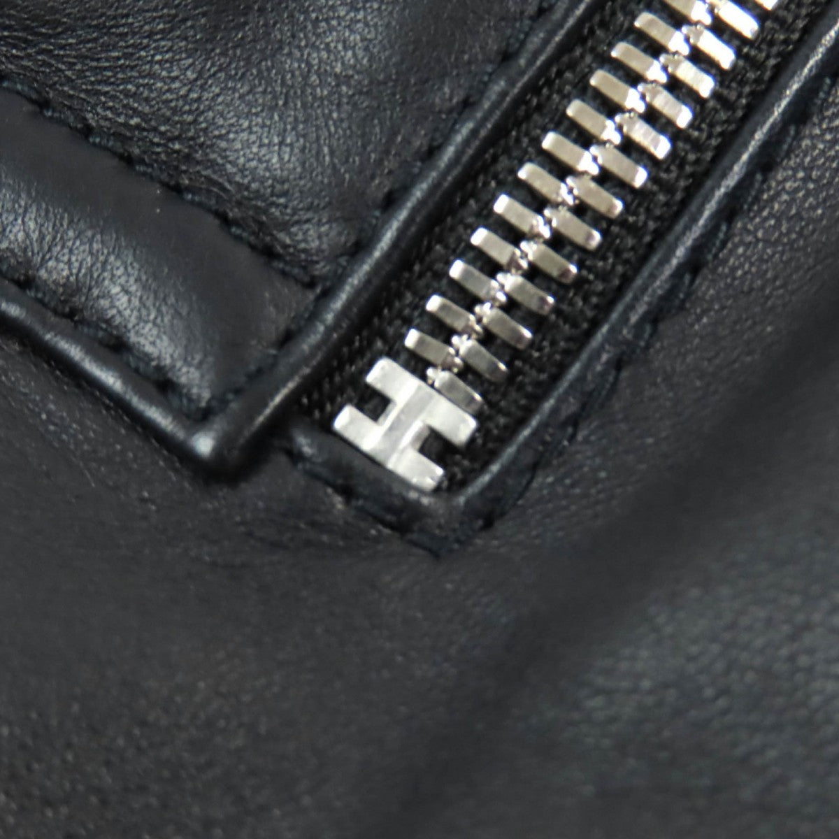 HERMES Down jacket Sheep leather Dark navy 54