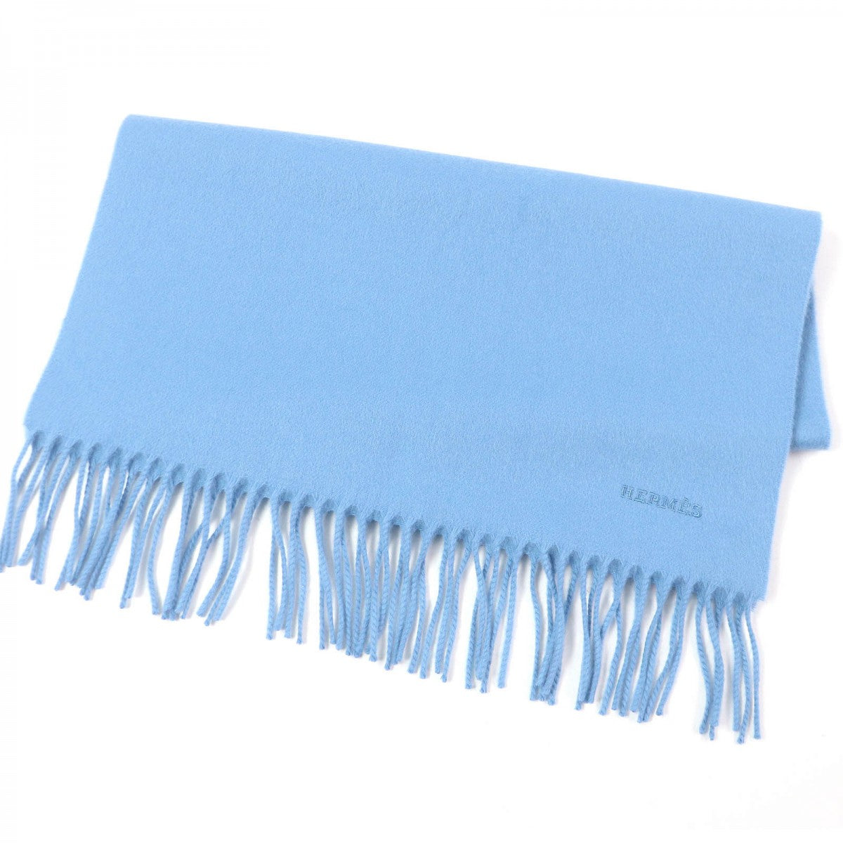HERMES Scarf cashmere blue