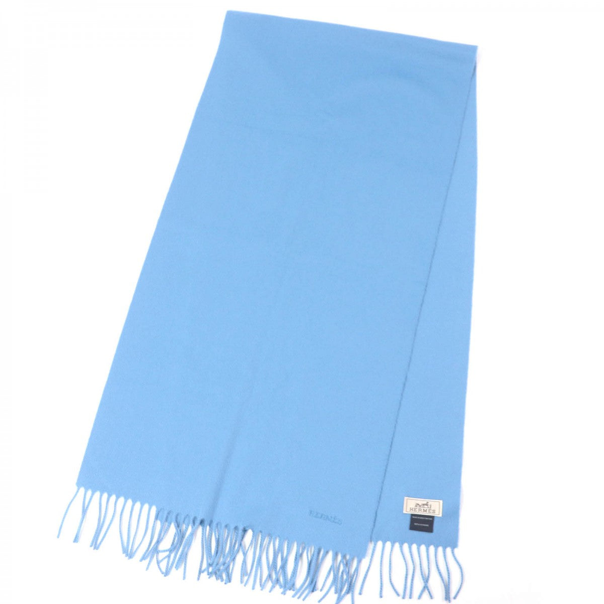 HERMES Scarf cashmere blue