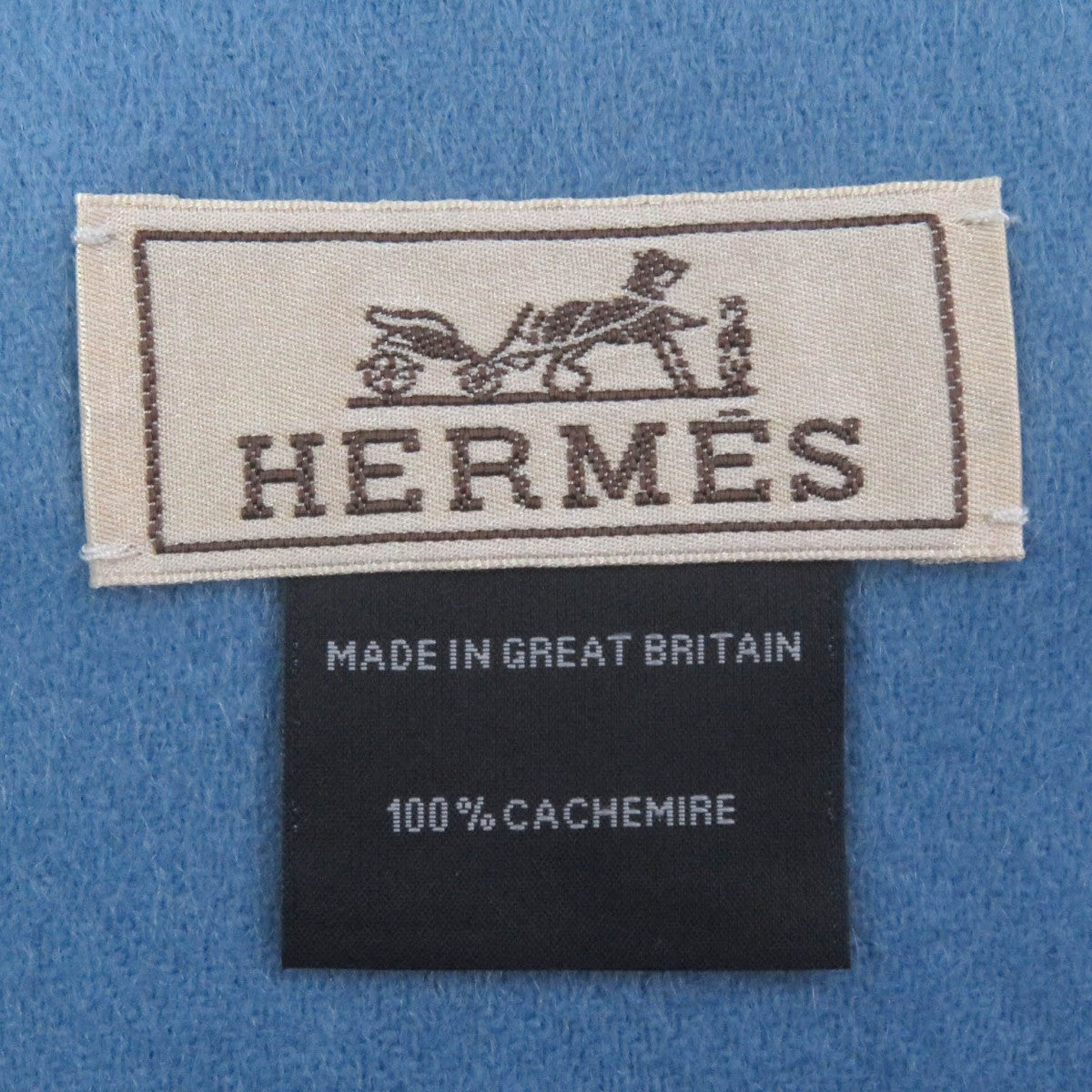 HERMES Scarf cashmere blue
