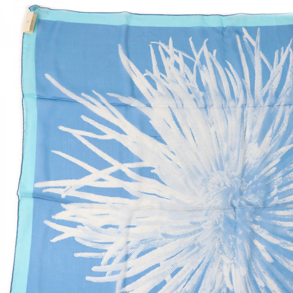 HERMES scarf silk Blue white Carre90