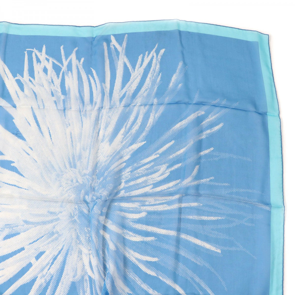 HERMES scarf silk Blue white Carre90