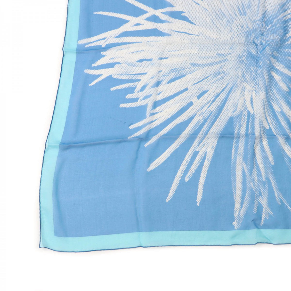HERMES scarf silk Blue white Carre90