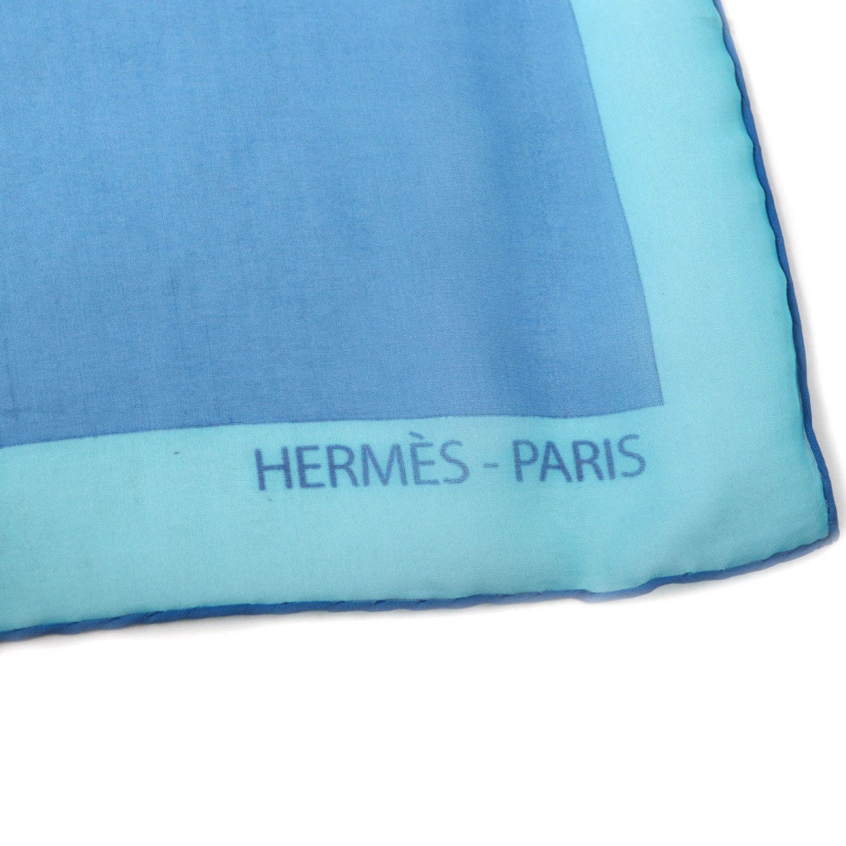 HERMES scarf silk Blue white Carre90
