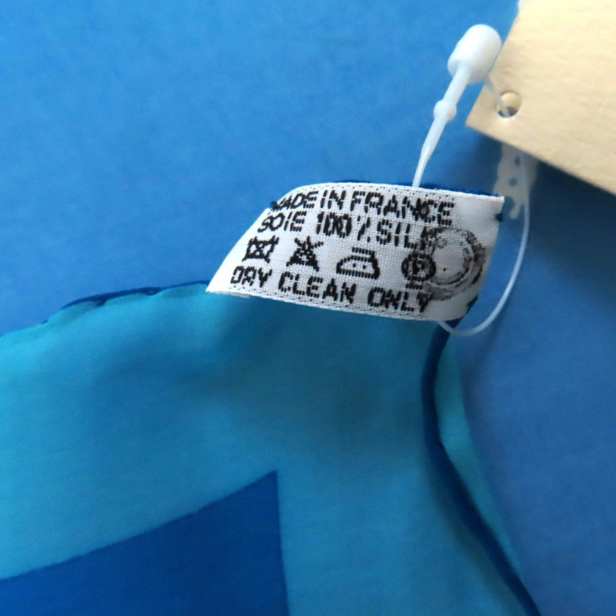 HERMES scarf silk Blue white Carre90