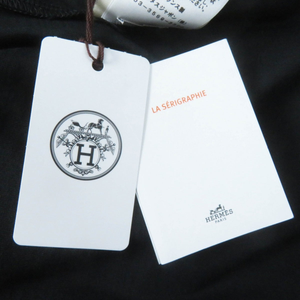 HERMES Short sleeve T-shirt 4H4643DA cotton black Cartouche Mall 42