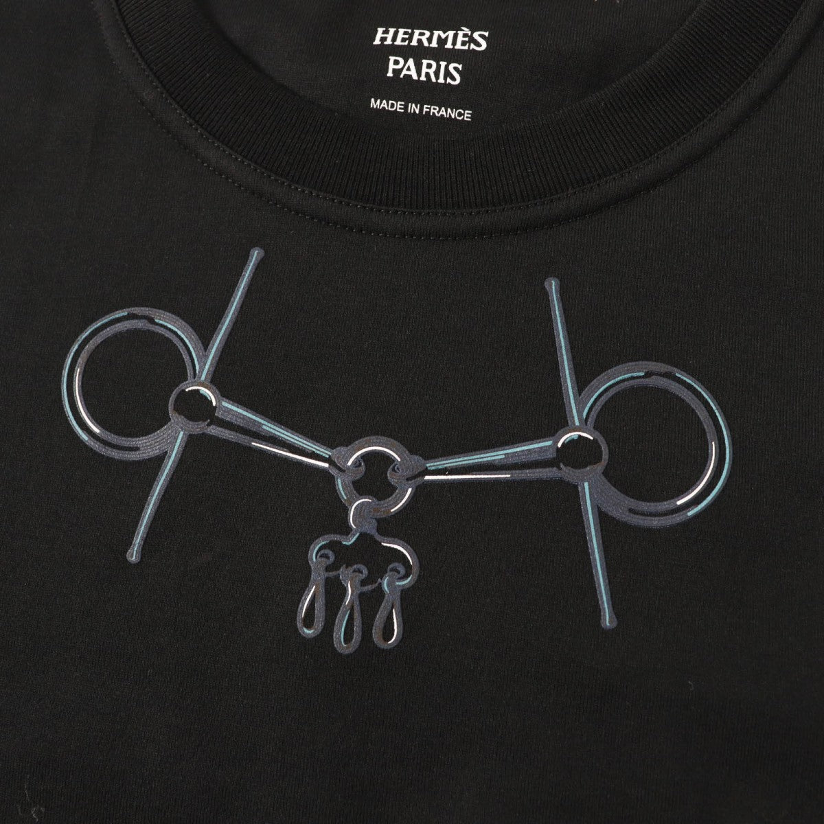 HERMES Short sleeve T-shirt 4H4643DA cotton black Cartouche Mall 42