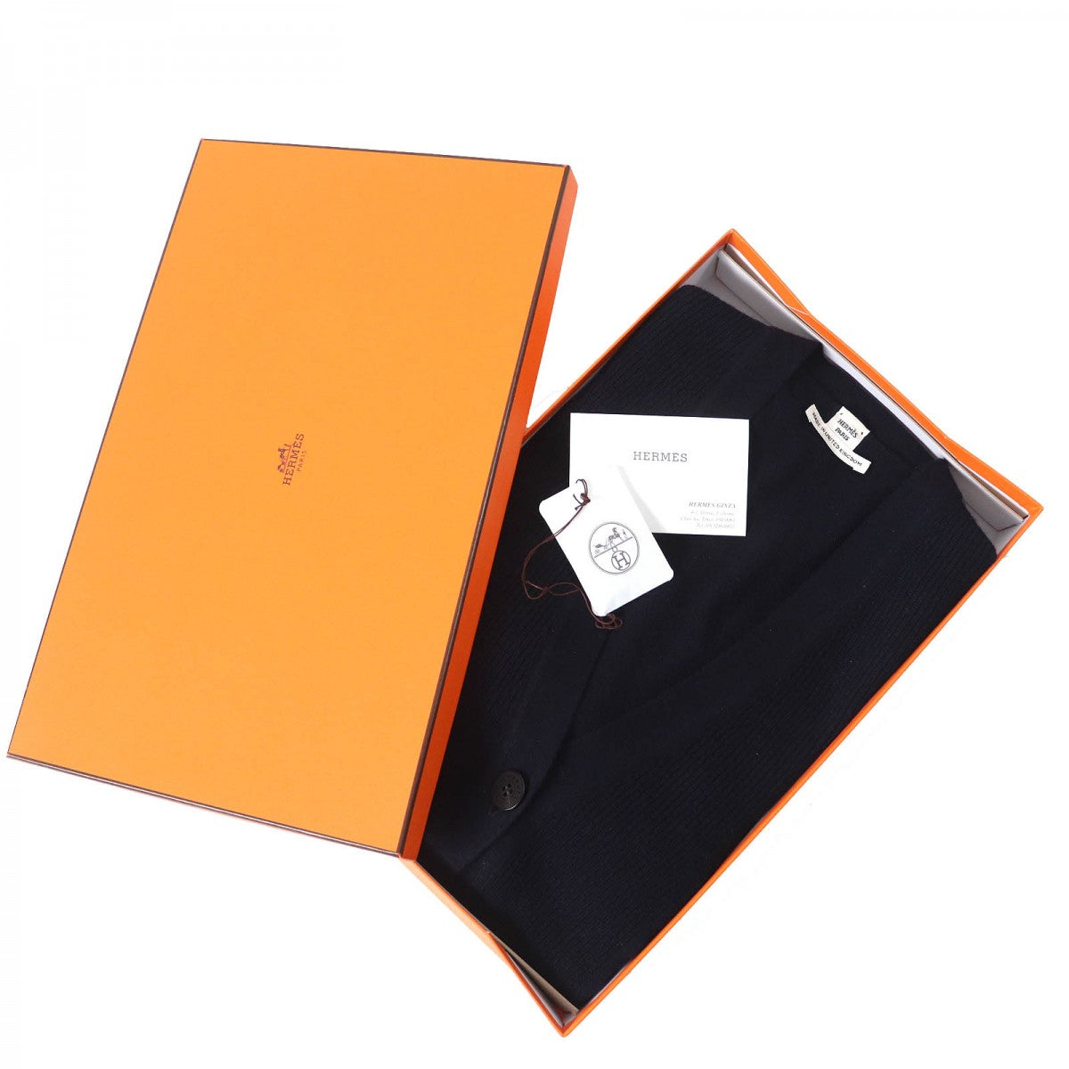 HERMES cardigan 4E2701D1 cashmere Dark navy 38