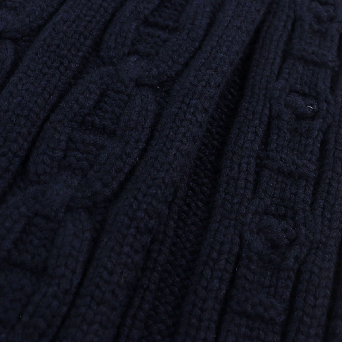 HERMES Scarf cashmere Navy type TRI-MAILLON Tri-Maillon
