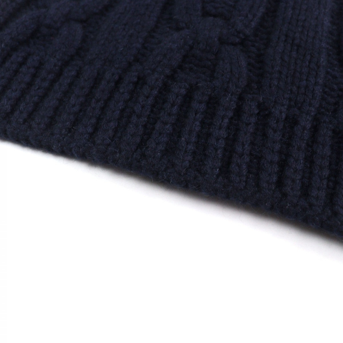 HERMES Scarf cashmere Navy type TRI-MAILLON Tri-Maillon
