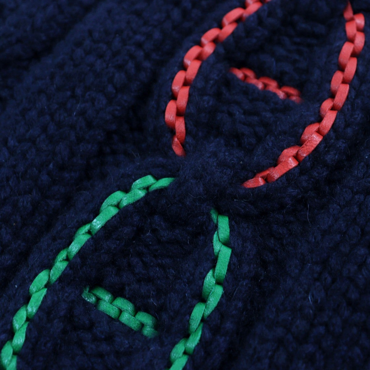 HERMES Scarf cashmere Navy type TRI-MAILLON Tri-Maillon