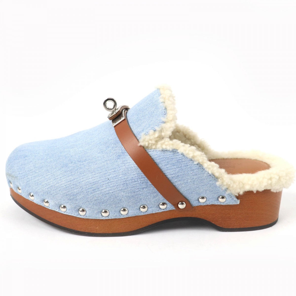 HERMES Sandals denim Indigo Carlotta 37