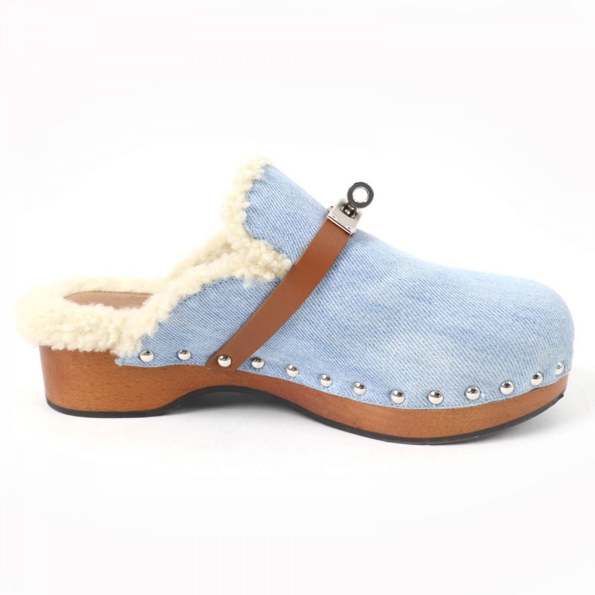 HERMES Sandals denim Indigo Carlotta 37