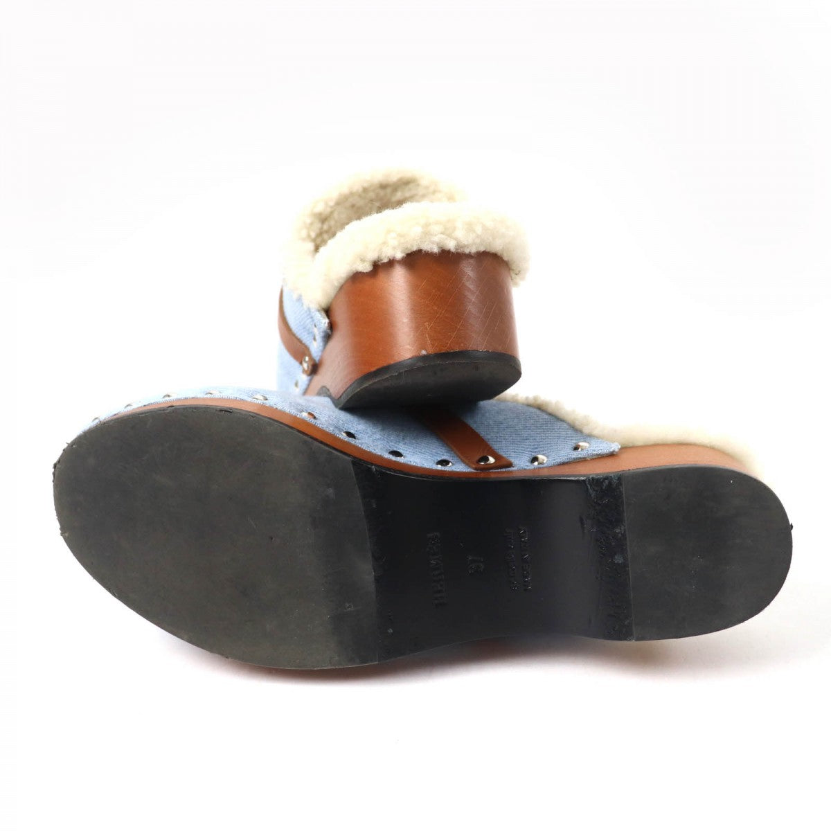 HERMES Sandals denim Indigo Carlotta 37