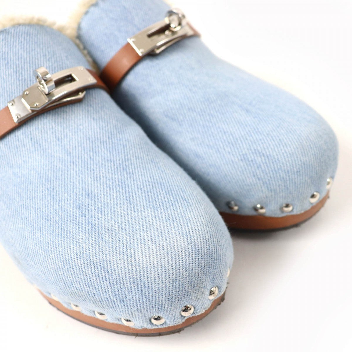 HERMES Sandals denim Indigo Carlotta 37
