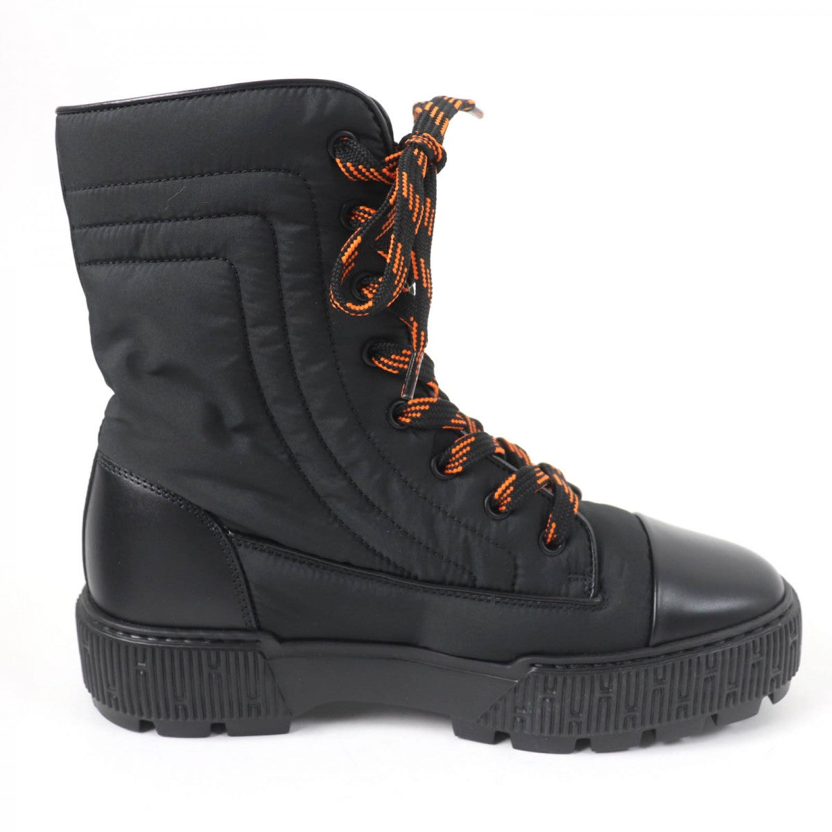 HERMES short boots Parachute Fabric , Leather black fresh 37