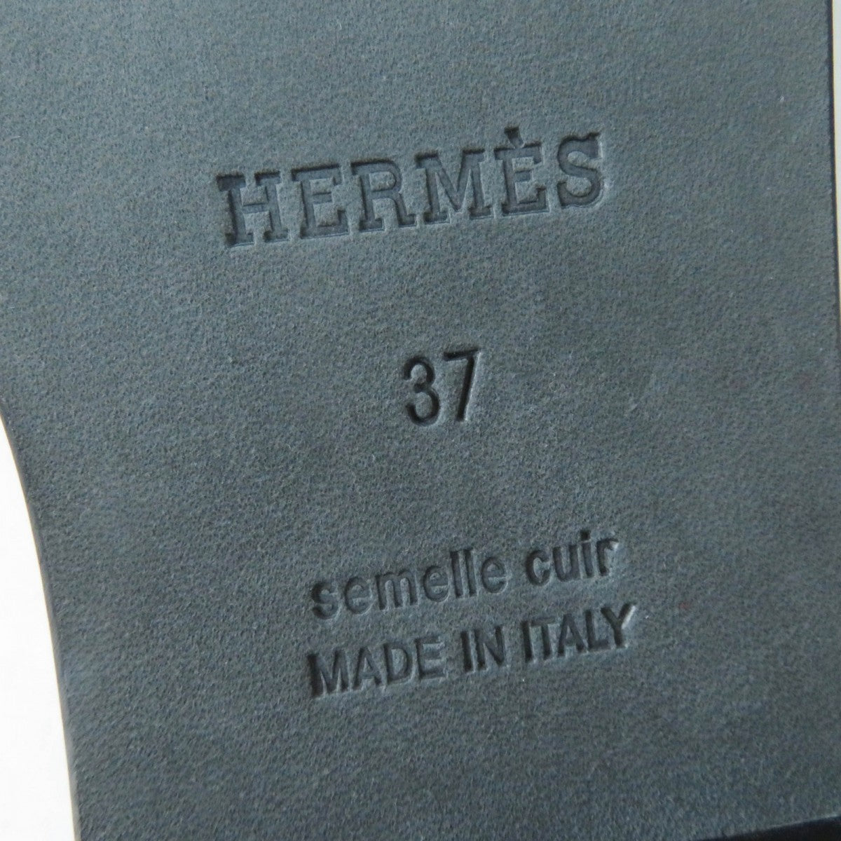 HERMES Sandals leather black Oran 37