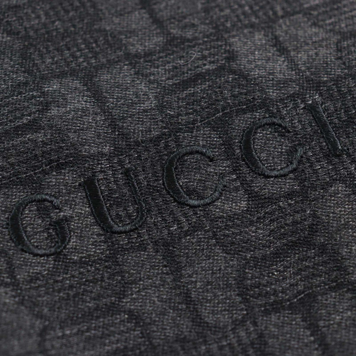 GUCCI Scarf cashmere Gray type All-over pattern