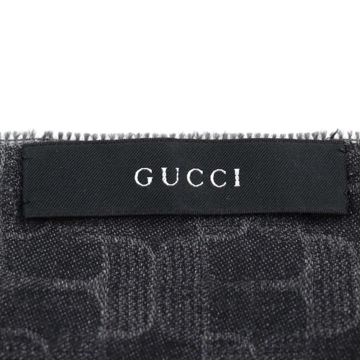 GUCCI Scarf cashmere Gray type All-over pattern
