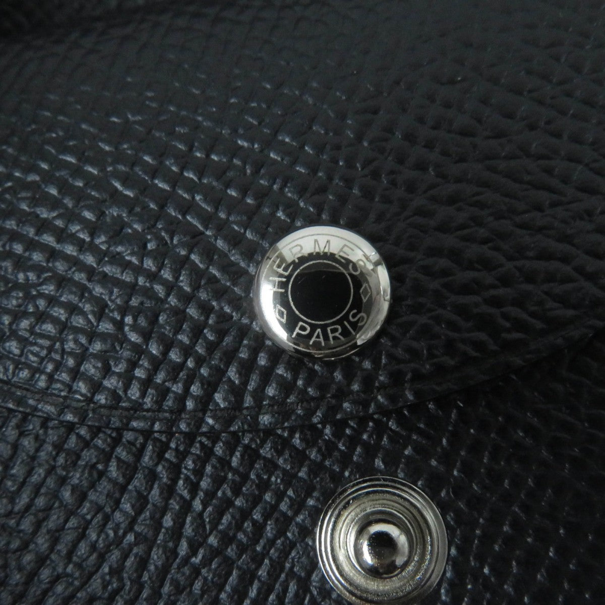 HERMES Coin case Epsom black Calvi duo