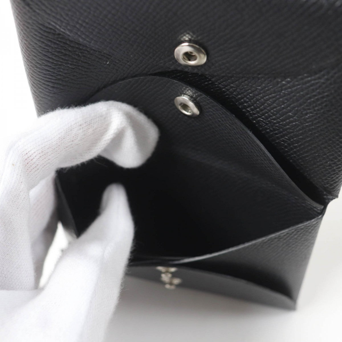 HERMES Coin case Epsom black Calvi duo