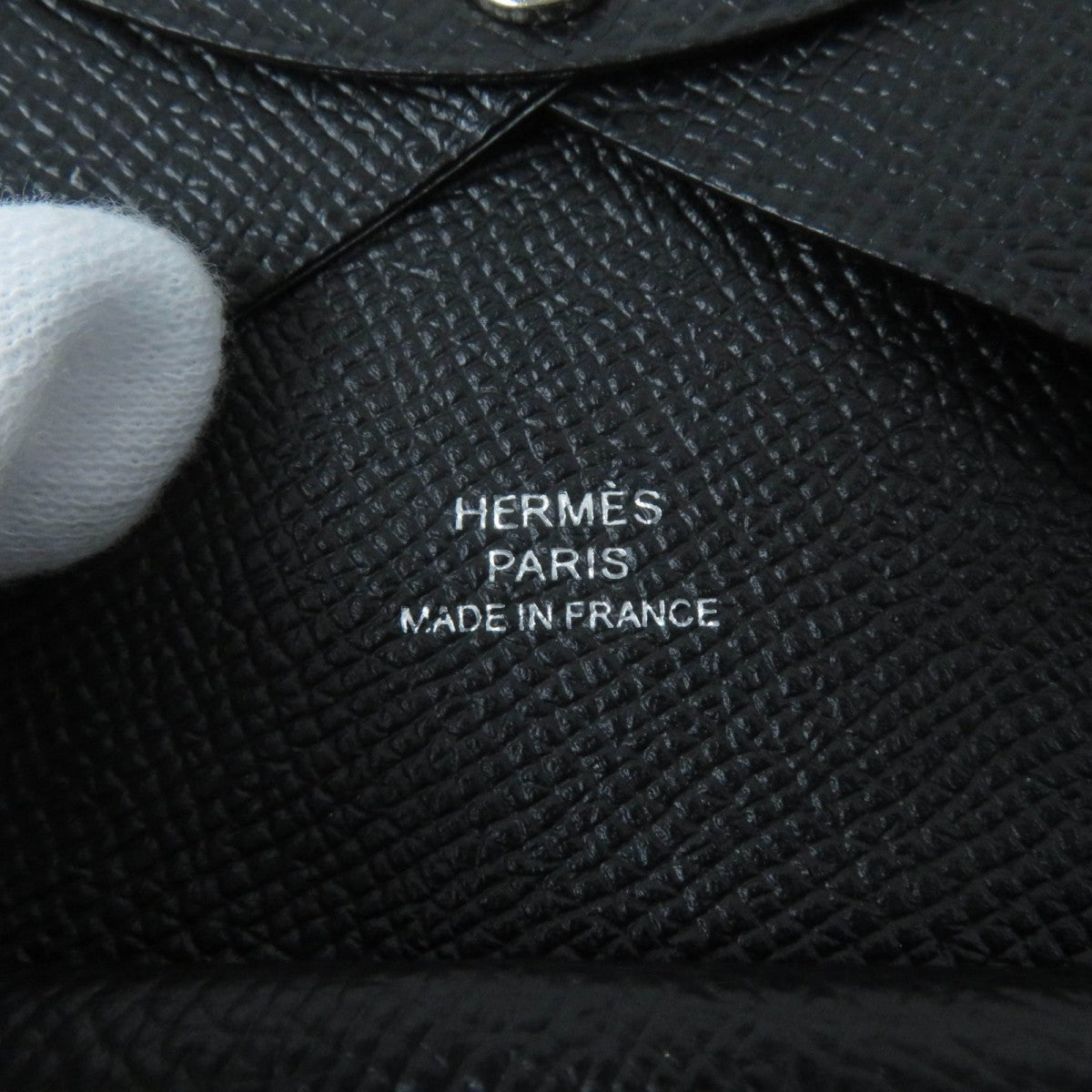 HERMES Coin case Epsom black Calvi duo