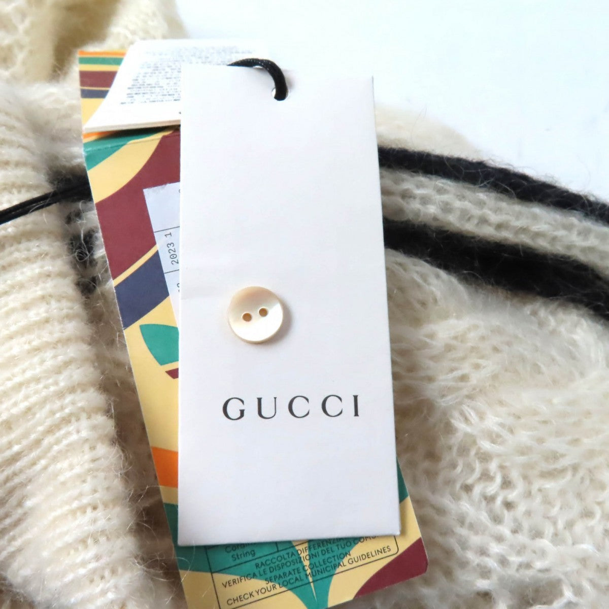 GUCCI Pants 721504 mohair Ivory black XS