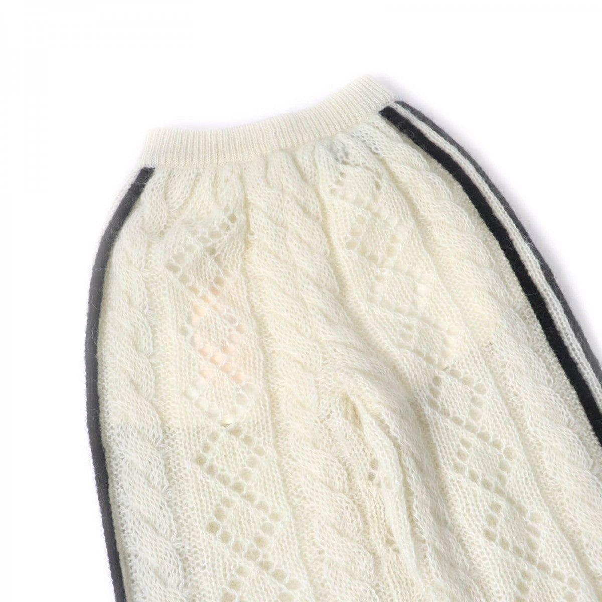 GUCCI Pants 721504 mohair Ivory black XS