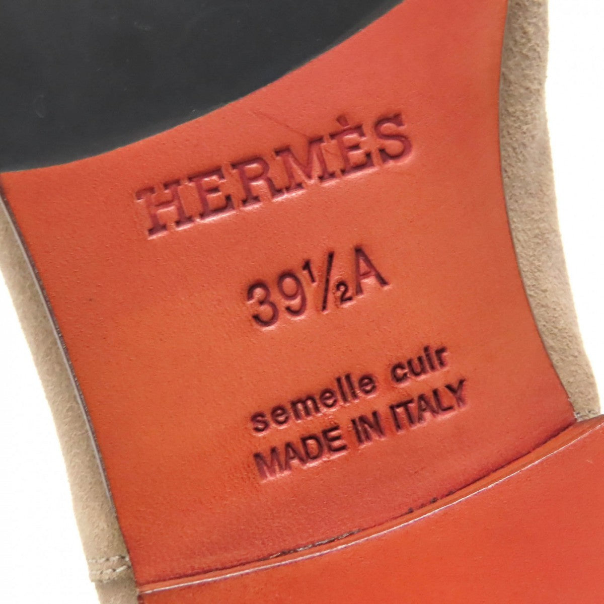 HERMES Moccasin 221980Z Suede leather Beige type Eclipse 39.5