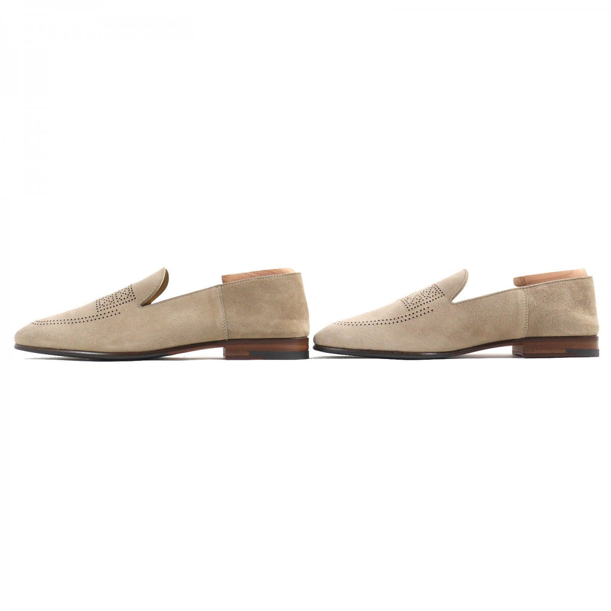 HERMES Moccasin 221980Z Suede leather Beige type Eclipse 39.5