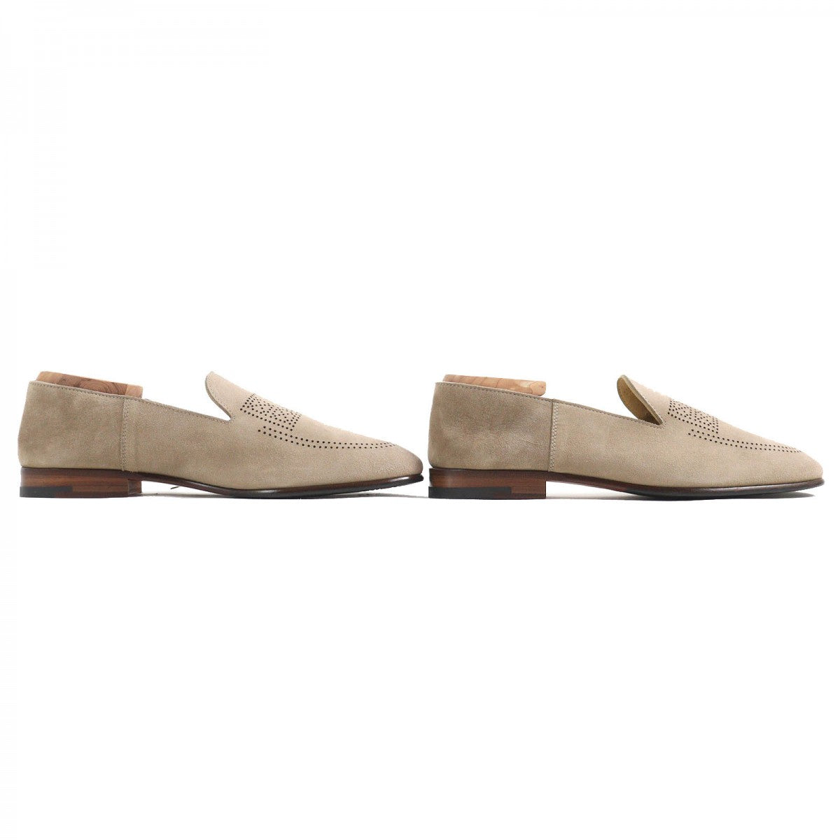HERMES Moccasin 221980Z Suede leather Beige type Eclipse 39.5