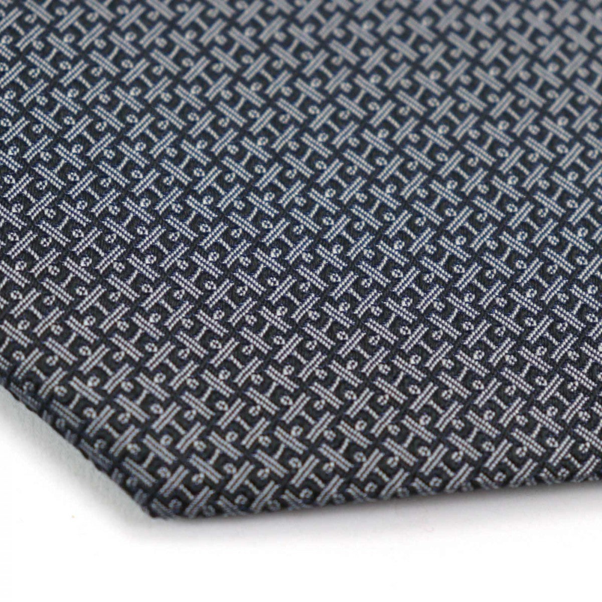 HERMES tie 659229T silk Navy type all-over pattern