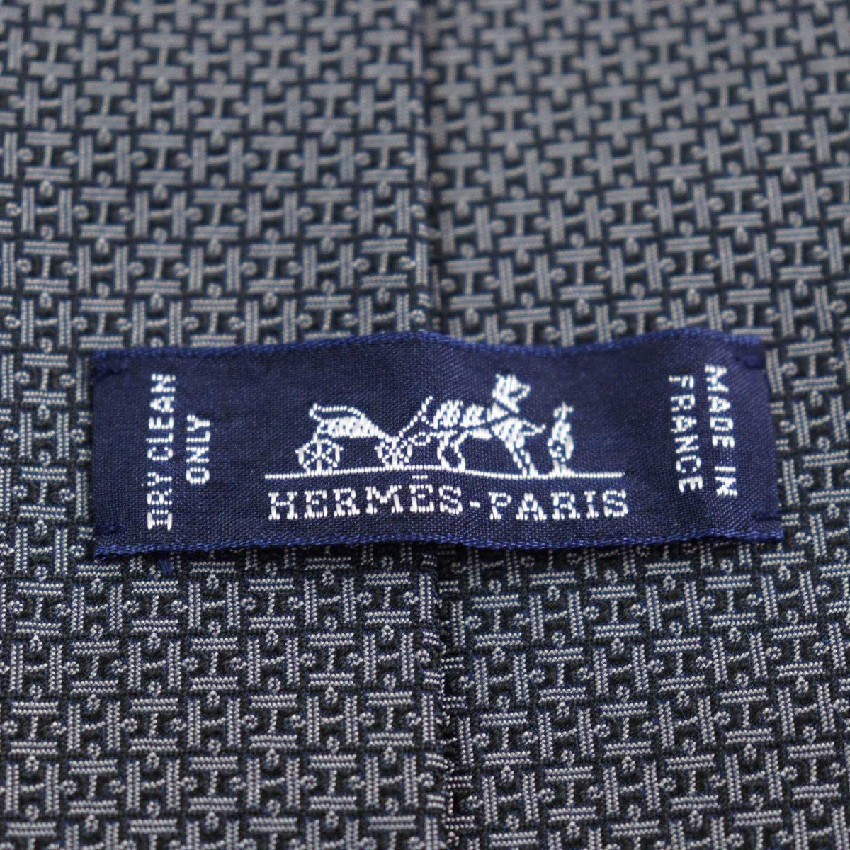 HERMES tie 659229T silk Navy type all-over pattern