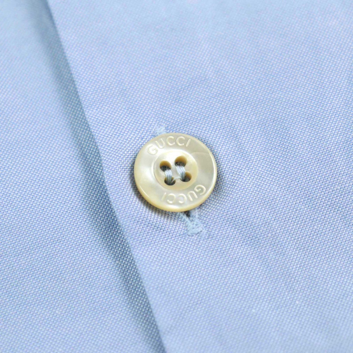 GUCCI Long sleeve shirt 521946 cotton Blue gold 41|16