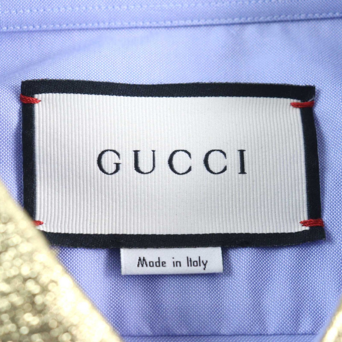 GUCCI Long sleeve shirt 521946 cotton Blue gold 41|16