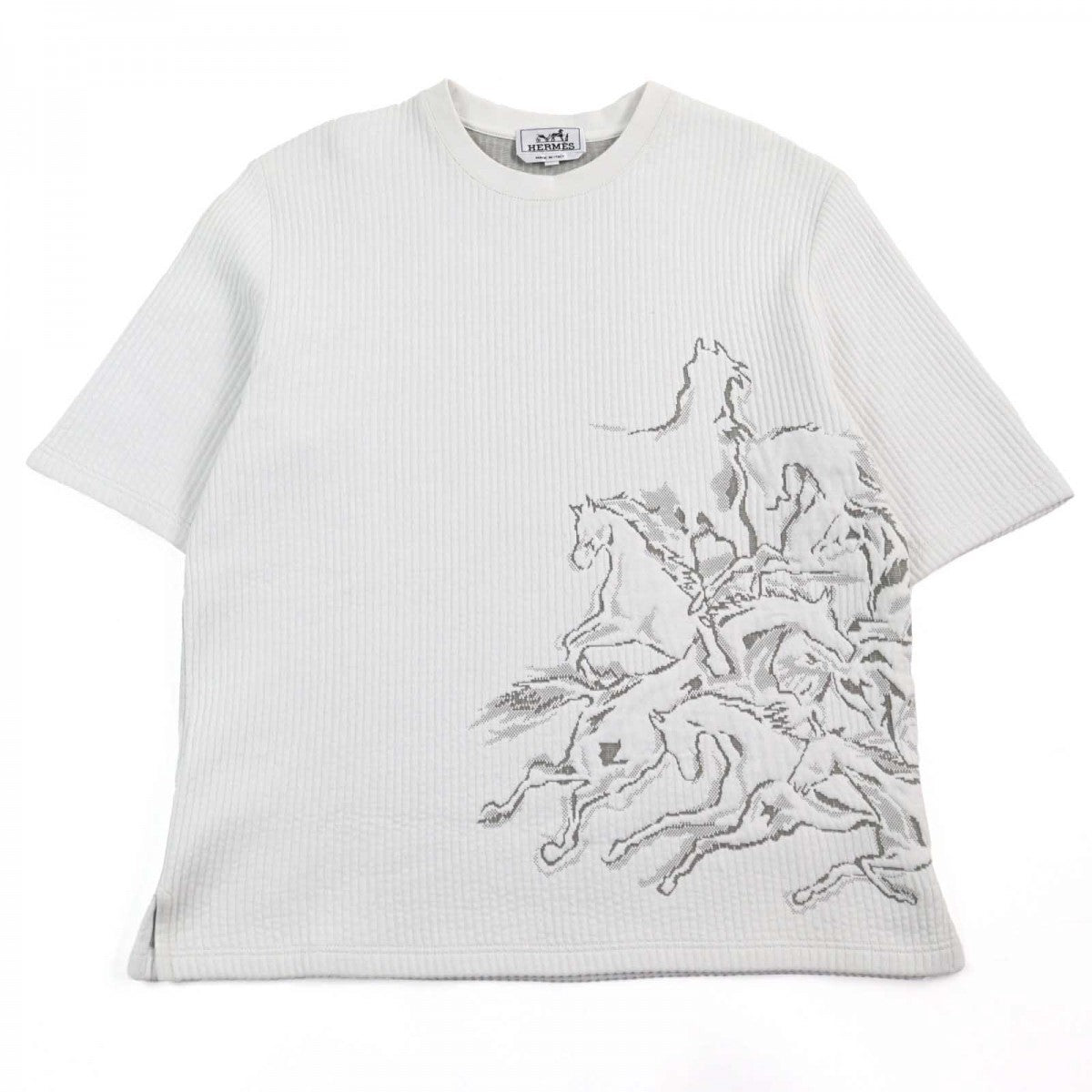 HERMES Short sleeve T-shirt cotton White type Cavalcade S