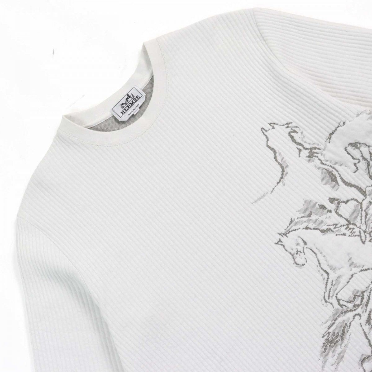 HERMES Short sleeve T-shirt cotton White type Cavalcade S